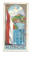 Chromo Autriche Austria Österreich Graz Flag Stamp  En L'état Voir Les 2 Scans Rare 60 X 30 Mm Pub: Chocolat Victoria - Victoria