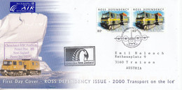 Ross Dependency 2000 Transport On Ice 2v FDC (GPA119A) - FDC