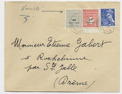 FRANCE ARC TRIOMPHE 40C VARIETE + 1FR50 +10C MERCURE LETTRE - 1944-45 Arco Del Triunfo