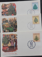 P) 1981 CANADA, CHRISTMAS FDC SET X3, 200TH CELEBRATION FIRST ILLUMINATED TREE, SET COMPLETE X3, WITH CANCELLATION, XF - Sonstige & Ohne Zuordnung