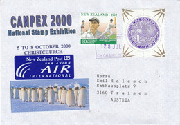 New Zealand 2000 Canpex 2000 Penguins / Kiwi Stamp Ca 28 JUL 2000 (GPA121E) - Cartas & Documentos