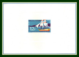 Wallis Et Futuna Epreuve De Luxe N° PA 31 ** MNH Voilier 1967 Proof Découverte île - Imperforates, Proofs & Errors