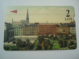 LATVIA USED  CARDS URMET OLD 2 LATI  MONUMENTS  2 SCAN - Lettonia