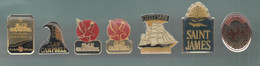 PINS PIN'S SCOTCH WHISKY  931 WHISKEY CLAN CAMPBELL CUTTY SARK SAINT JAMES ADELSCOTT  LOT 7 PINS TOUS DIFFERENTS - Boissons