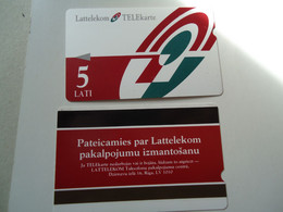 LATVIA USED  CARDS URMET OLD 5 LATI   ADVERSTISING - Latvia