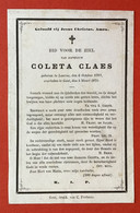 Anno 1878 - Doodsprentje Décés - Coleta CLAES - LAARNE - GENT - Devotion Images