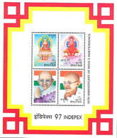 1997 Mahatma Gandhi Bhutan 4v Sheetlet  Buddha Buddhism MNH (**) - Buddhism