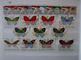 BURUNDI : 1983 :   N° 905 à 909 0bli + Doublons "série 918/27 Papillons     Cat.133€ - 1980-89: Used