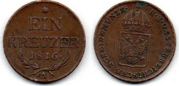 Autriche - Ein Kreuzer 1816 A TTB - Oostenrijk