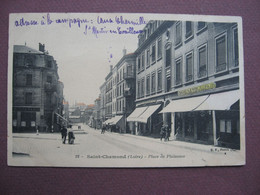 CPA 42 ST SAINT CHAMOND Place De Plaisance COMMERCES Dont PHARMACIE MODERNE 1908 - Saint Chamond