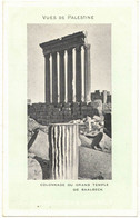 ASIE VUE DE PALESTINE COLONNADE DU GRAND TEMPLE JUPITER DE BAALBECK ED PUBLICITAIRE PUBLICITE CHOCOLATERIE D'AIGUEBELLE - Palestine