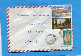 Nouvelle Calédonie-   Letter- 1974 Cad- 3- Stamps-N°a134 Cote Est+a135 +380 Coquillage - Lettres & Documents