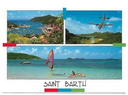 CPM ST BARTH Multivues Airport Aéroport Avion Vue Générale Planche à Voile - Saint Barthelemy