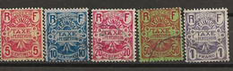 Taxe N° 6, 7, 9, 11 & 13  (1927) - Postage Due
