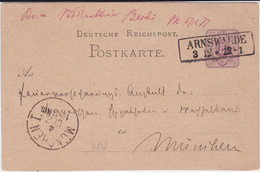 Preußen Nv Ra2 Arnswalde Ostgebiete Neumark Ganzsache DR P 5 1877 - Entiers Postaux