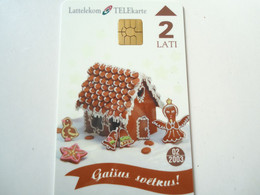 LATVIA USED CARD CHRISTMAS - Latvia