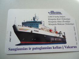LITHUANIA  USED CARDS URMET  SHIPS BOATS - Bateaux