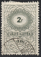 1934 Hungary - Bill Of Exchange Tax - Fiscal Revenue Stamp - 2 F - Canceled - Steuermarken