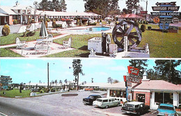 ►  Sanfee (S.C.)  The MANSION - PARK MOTOR LODGE  Swimming Pool & Restaurant  (1962 3c Liberty Stamp Backside ) - Summerville