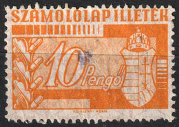 1944 Hungary Ungarn  Hongrie - Revenue Stamp Bill Fiscal Tax  - 10 P / Oak Tree Leaf Acorn - Steuermarken