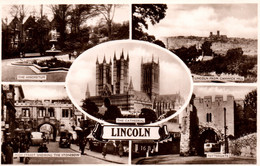 Lincoln, Multivues: The Cathedral, Pottergate, The Arboretum, High Street Showing The Stonebow - Lincoln