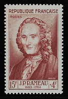N° 947 CELEBRITES DU XIIe AU XXe SIECLES JEAN-PHILIPPE RAMEAU NEUF ** TTB COTE 12 € - Unused Stamps
