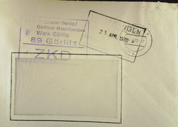 Fern-Brief Mit ZKD-Kastenstempel "VEB Bergmann-Borsig/ Görlitzer Maschinenbau Werk 89 Görlitz" Vom 24.4.70 Nach Dresden - Covers & Documents