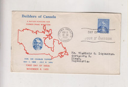 CANADA 1955  FDC Cover To Yugoslavia - Storia Postale