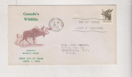 CANADA 1953  FDC Cover To Unted States - Lettres & Documents