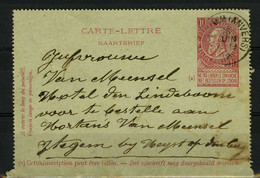 België 57 - Kaartbrief - Carte-Lettre - Van Antwerpen Naar Itegem - Heyst-op-den-Berg - 1893-1900 Schmaler Bart