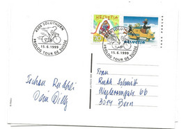 412 - 77 - Entier Postal Suisse Avec Oblit Spéciale "Prolog Tour De Suisse 1999  Solothurn" - Cycling