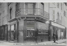 CPA - (30)- ALAIS - E. MAZER - Chaussures- 190, Grande Rue- Trés Beau Plan Magasin Belle Animation + Publicité Saison 30 - Alès