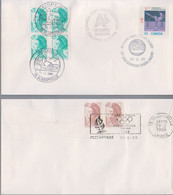 CANADA FRANCE 1988 Enveloppe Curiosité Cachet 1er Jour JEUX OLYMPIQUES Albertville Calgary - HerdenkingsOmslagen