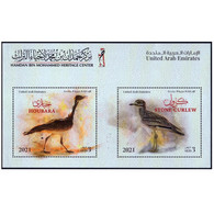 U.A.E. 2021 New ***– Stone Curlew And Houbara Birds  2v Stamps United Arab Emirates UAE  (**) - Otros