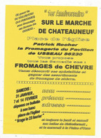 Publicité , Fromages De Chèvre, P. Rocher , La Fromagerie Du Pavillon , USSEAU , Vienne, Marché De Chatellerault - Publicités