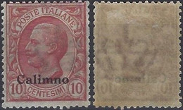 1912 Regno D'Italia IG 1912 IT-EG CA3 10c Italy Stamps Overprinted 'Calimno' New - Aegean (Calino)