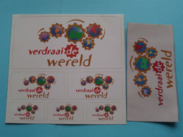 EMBLEEM / KENTEKEN + STICKERS ( VERDRAAI DE WERELD ) SCOUTS ( Zie / See / Voir Photo ) VVKSM ! - Scouting