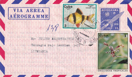 CUBA  1993 SPACE AIR MAIL AEROGRAMME HABANA  LITHUANIA TAURAGE - Lettres & Documents