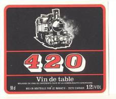 Etiquette De Vin De Table -    420   -  Le Manac'h  à  Carhaix  (29)       (Thème Train  Locomotive) - Trenes