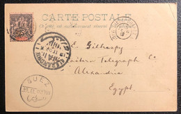 France Colonies Madagascar Carte Postale N° 35 Obl De Diego Suarez Pour Alexandrie Via SUEZ TTB - Brieven En Documenten