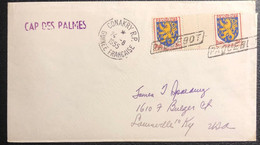 GUINEEE POSTE MARITIME GRIFFE DE PAQUEBOT Lettre Postée Sur LE CAP DES PALMES Et Oblitérée A CONAKRY LE 24/08 /1955 - Storia Postale