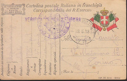 ITALIA - CARTOLINA POSTALE  In Franchigia E Verifica X Censura 1918 - INT 2021-17 - Ganzsachen