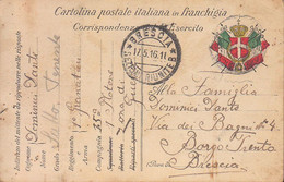 ITALIA - CARTOLINA POSTALE  In Franchigia Verso Brescia 1916 - INT 2021-18 - Ganzsachen
