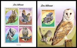CHAD 2021 - Owls, M/S + S/S. Official Issue [TCH210412] - Zonder Classificatie