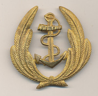 Insigne Métallique De Casquette D'officier De La Marine Nationale Milieu XXe Siècle - Casques & Coiffures