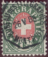 Heimat VD MONTREUX 1886-05-26 Telegraphen-Stempel Auf 1Fr. Telegraphen-Marke Zu#17 - Telegrafo