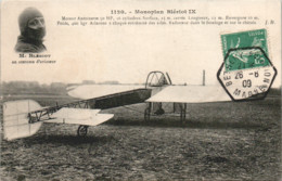 AVIATION MONOPLAN BLERIOT IX  A Voyagé En 1909 (cachet Hexagonal) . 2 Scans  TBE - Piloten