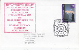Ross Dependency 1997 Cover 21st Antarctic Treaty Consultative Meeting Christchurch Special Ca 19 May 1997 (GPA123D) - Brieven En Documenten