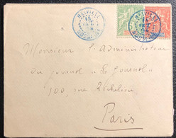 France Colonies Lettre Madagascar NOSSI BE N°42A & 43 Oblitérés En Bleu De HELVILLE Pour PARIS TTB - Storia Postale