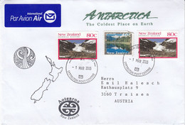 New Zealand 2005 Cover Antarctica The Coldest Place On Eart Ca Lyttelton 1 MAR 2005  (GPA124D) - Briefe U. Dokumente